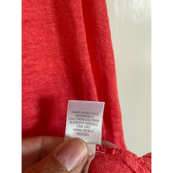 J. Jill Love Linen orange sleeveless tank top lightweight solid lagenlook Large - Picture 6 of 6